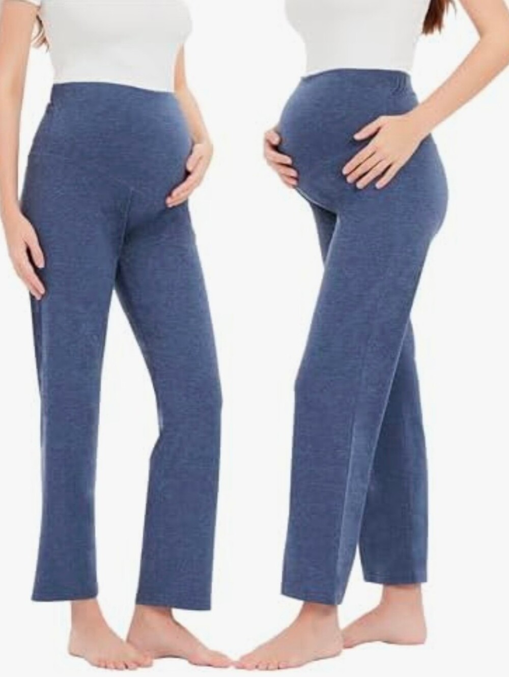 Plus Size XXL Maternity Casual Loose Comfy Pregnancy Versatile Pants Blue Grey